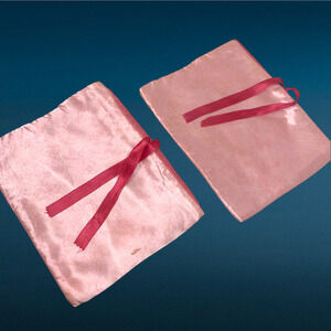 Vintage Lot 2 1940’s Elsa Schiaparelli Pink Lace Satin Lingerie Travel Bags READ